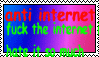 a stamp reading 'anti internet, fuck the internet, hate it so much'.